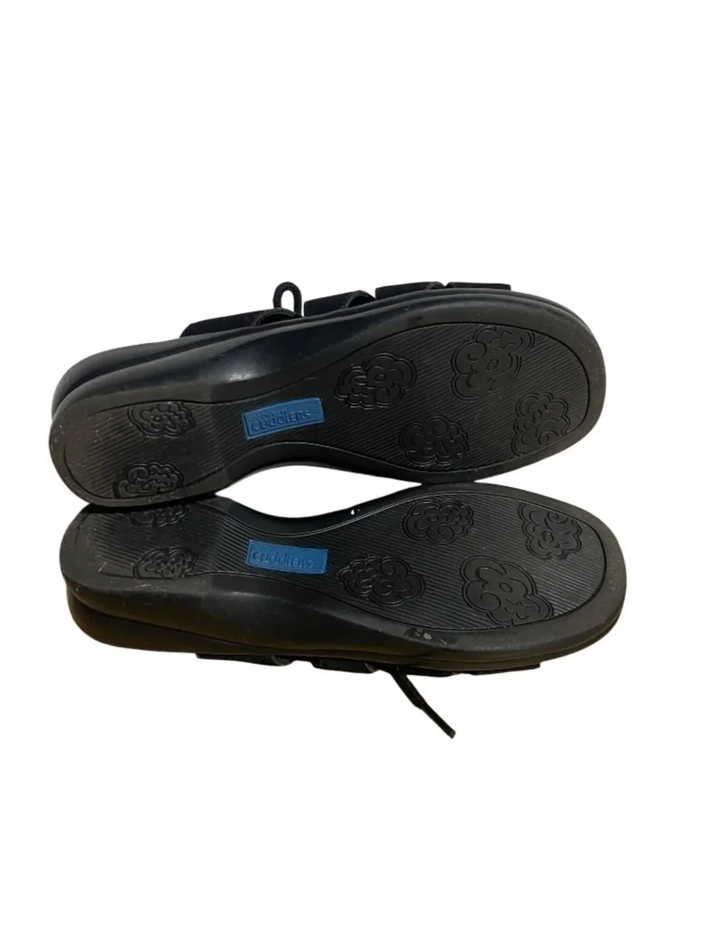 Cobbie Cuddlers Lace Up Ultra Massage Black Suede Leather Sandals Womens 8.5W